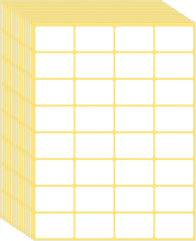 Sliverdew 480 Pcs White Blank Labels Self Adhesive Library Book Spine Labels 1" x 1.5" Mailing Address Label Stickers Small Barcode Labels for Laser/Ink Jet Printers - Image 1
